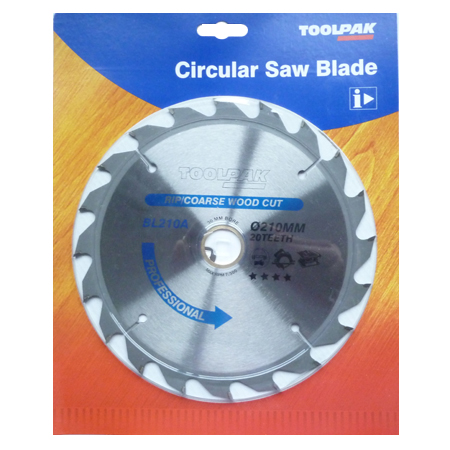 TCT Circular Saw Blade 210mm x 30mm x 20T Professional Toolpak